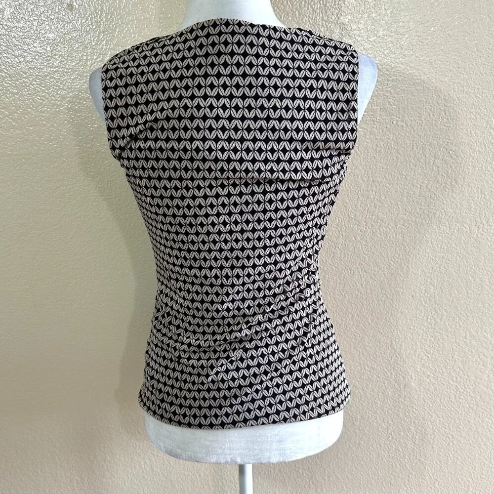 Cable & Gauge Vtg Y2K 2000s Print Cowl Stretchy Blouse